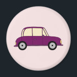 Lila Auto Magneet<br><div class="desc">Ein lilafarbenes Auto.</div>
