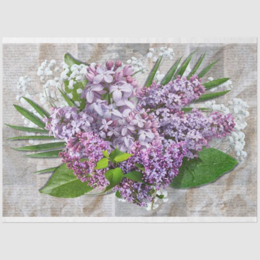 Lila Baby Ademboeket Decoupage tissuepapier (Voorkant)