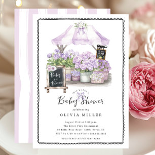 Lila Baby Bloom Douche Uitnodiging
