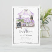 Lila Baby Bloom Douche Uitnodiging (Staand voorkant)