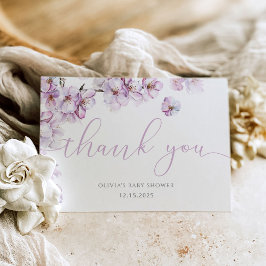 Lila baby in bloom Cherry Blossom bedankt Kaart