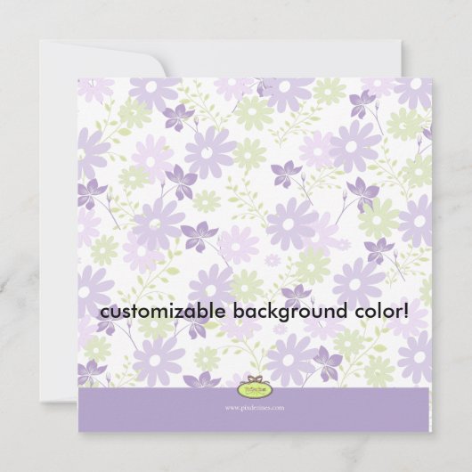 Lila ~ baby shower tuin kaart (Achterkant)