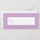 Lila Beauty Salon Aesthetics Cadeaubon (Achterkant)