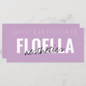 Lila Beauty Salon Aesthetics Cadeaubon (Voorkant / Achterkant)