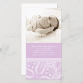 Lila bedankt Baby showers fotokaarten (Voorkant / Achterkant)