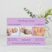 Lila bekendmaking van Pearl Twins Aankondiging (Staand voorkant)