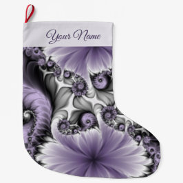 Lila belichting Abstracte Floral Fractal Art Name Grote Kerstsok