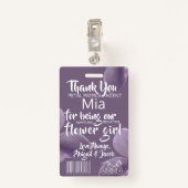 Lila benzinepatrouille Bloemenmeisje-badge Badge (Achterkant met clip)