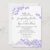 Lila Berg Paarse bruiloft Kaart (Voorkant)