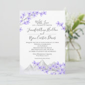 Lila Berg Paarse bruiloft Kaart (Staand voorkant)