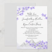 Lila Berg Paarse bruiloft Kaart (Voorkant / Achterkant)