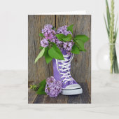 Lila Birthday Bouquet in Sneaker Kaart (Voorkant)