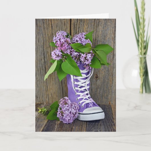 Lila Birthday Bouquet in Sneaker Kaart (Voorkant)