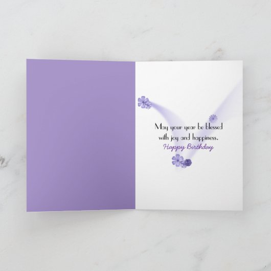 Lila Birthday Bouquet in Sneaker Kaart (Binnen)