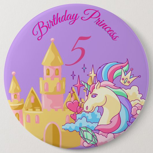 Lila Birthday Princess Button (Voorkant)