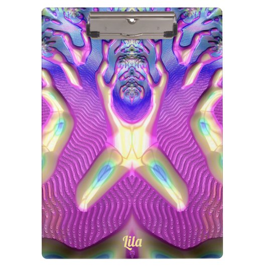 LILA ~ BIZARRE 3D! ~ Blue Yellow Pink origineel ~ Klembord (Voorkant)