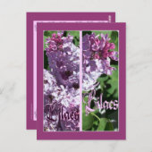 LILA BLADWIJZER BRIEFKAART (Voorkant / Achterkant)