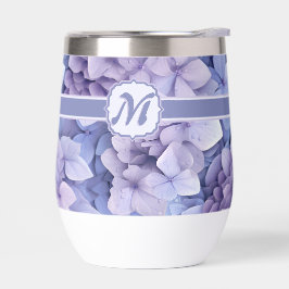 Lila Blauw Hydrangea Monogram