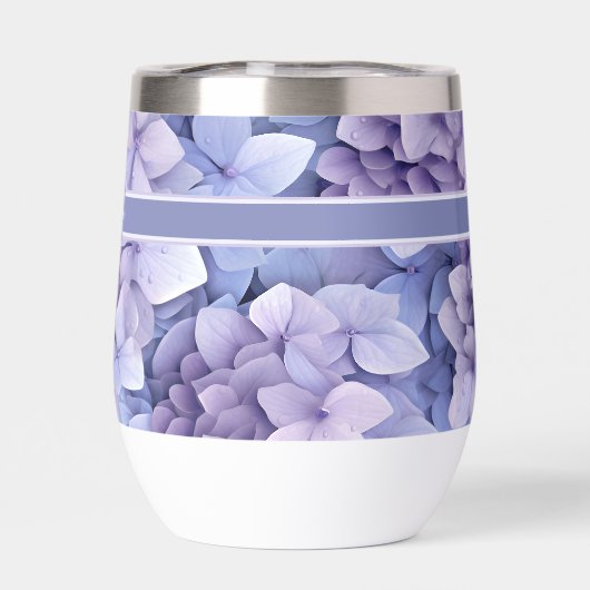 Lila Blauw Hydrangea Monogram (Achterkant)