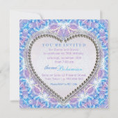 Lila blauwe Bohemische Glow Dinner Party uitnodigi Kaart (Achterkant)