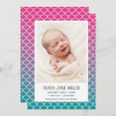 Lila Blauwgroen gradiënt Zeemeermin aankondiging g (Voorkant / Achterkant)