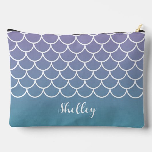 Lila Blauwgroen Gradiënt Zeemeermin Fishscale Etui (Achterkant)