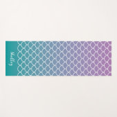 Lila Blauwgroen Gradiënt Zeemeermin Fishscale Yogamat (Voorkant (horizontaal))