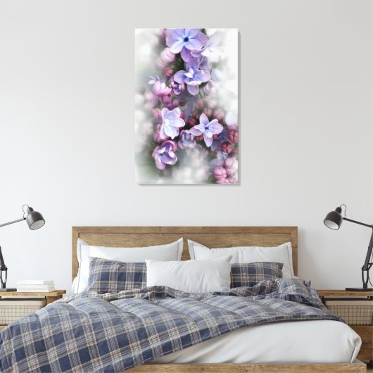 Lila bloei canvas afdruk (Insitu (Slaapkamer))