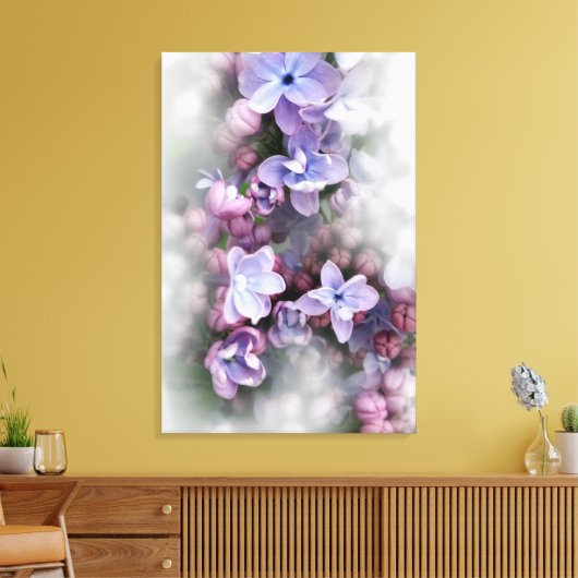 Lila bloei canvas afdruk (Insitu (Woonkamer))