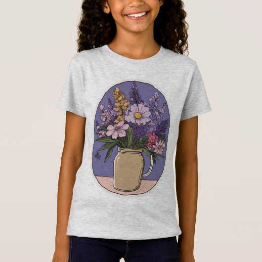 Lila bloeipot t-shirt (Voorkant)