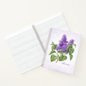 Lila bloem botanische Paarse groene flora Notitieboek (Binnen)