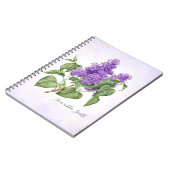 Lila bloem  botanische Paarse groene flora Notitieboek (Linkerzijde)