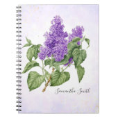 Lila bloem  botanische Paarse groene flora Notitieboek (Voorkant)