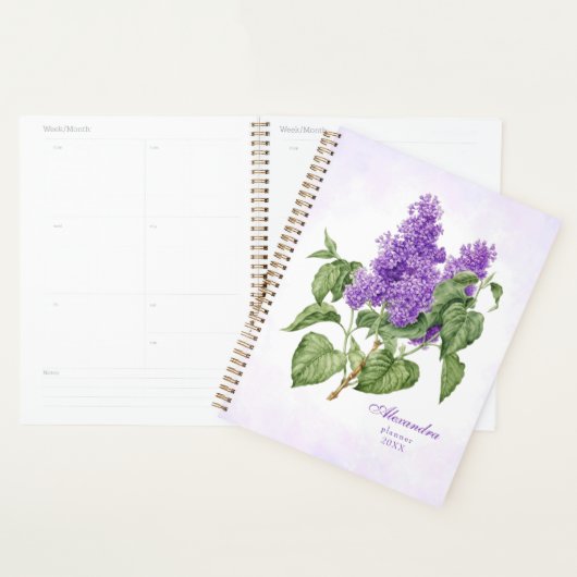 Lila bloem botanische Paarse groene flora Planner (Display)