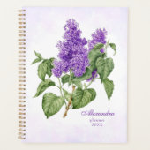 Lila bloem botanische Paarse groene flora Planner (Voorkant)