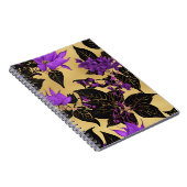 Lila bloem met zwarte bladeren notitieboek (Rechterzijde)