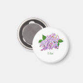 lila bloem paarse waterverf botanisch magneet (Voorkant / Achterkant)