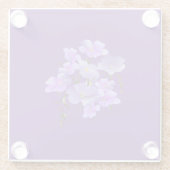 Lila bloembouquet glazen onderzetter (Achterkant)