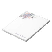 Lila bloemen - Aangepersonaliseerde briefing voor  Notitieblok (Linkerzijde)