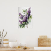 Lila Bloemen Art Print Poster (Keuken)