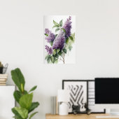 Lila Bloemen Art Print Poster (Thuiskantoor)
