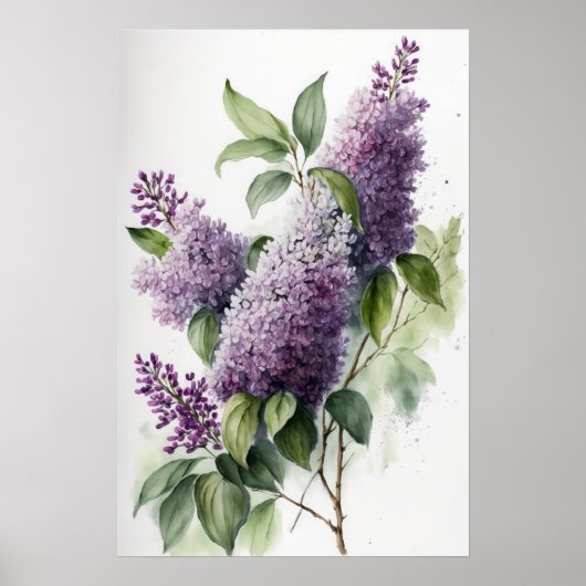 Lila Bloemen Art Print Poster (Voorkant)