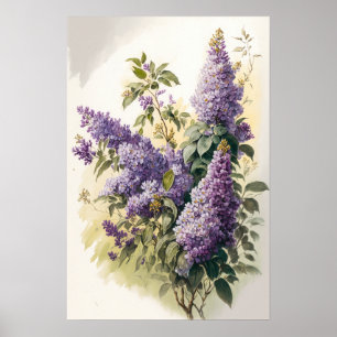 Lila Bloemen Art Print Poster