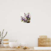 Lila Bloemen Art Print Poster (Keuken)