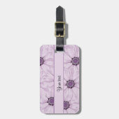 Lila bloemen bagagelabel (Voorkant verticaal)