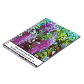 Lila bloemen bloeiende tuin notitieboek (Linkerzijde)