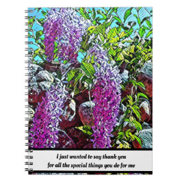 Lila bloemen bloeiende tuin notitieboek