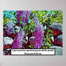 Lila bloemen bloeiende tuin poster