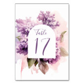 Lila Bloemen Bloemen Waterverf Kunst Bruiloft Kaart (Voorkant)