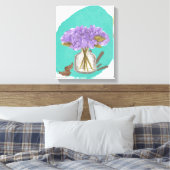 lila Bloemen - Bloemenwandkunst - 11x14 inch Canvas Afdruk (Insitu (Slaapkamer))